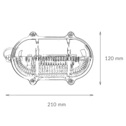 Rustikale Lampen|Metall Lampen*Lido Messing Wandleuchte oval IP64 Maritim außen