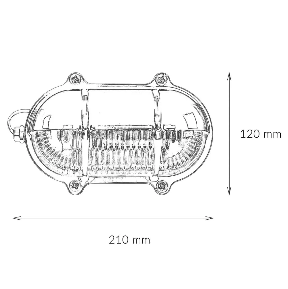 Rustikale Lampen|Metall Lampen*Lido Messing Wandleuchte oval IP64 Maritim außen