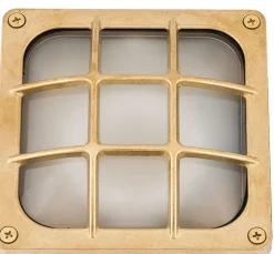 Lido Messing Wandleuchte quadratisch IP64 B:16cm außen< Außenwandleuchten|Feuchtraumleuchten