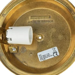 Lido Messing Wandleuchte rund IP64 Riffelglas Bullauge< Außenwandleuchten|Rustikale Lampen