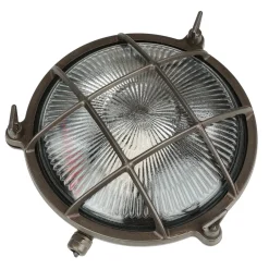 Lido Messinglampe außen Maritim Ø 21 cm Schwarz antik IP64< Rustikale Lampen|Metall Lampen