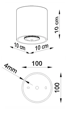Küchenlampen|Moderne Lampen*Sollux Metall Deckenlampe Anthrazit Ø10cm H:10cm klein G9