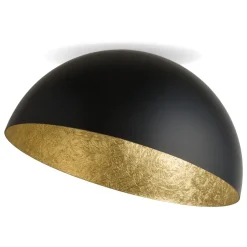 Schlafzimmer Lampen|Esszimmer Lampen*Sigma Metall Deckenleuchte Schwarz Gold Loft E27 Ø35 cm rund