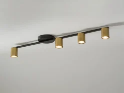 Deckenleuchten|Flurlampen*Sigma Metall Deckenleuchte Schwarz Gold GU10 Mehrflammig