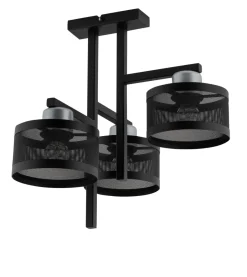 Deckenleuchten|Bürolampen*Sigma Metall Deckenleuchte Schwarz Silber Vintage L:42 cm