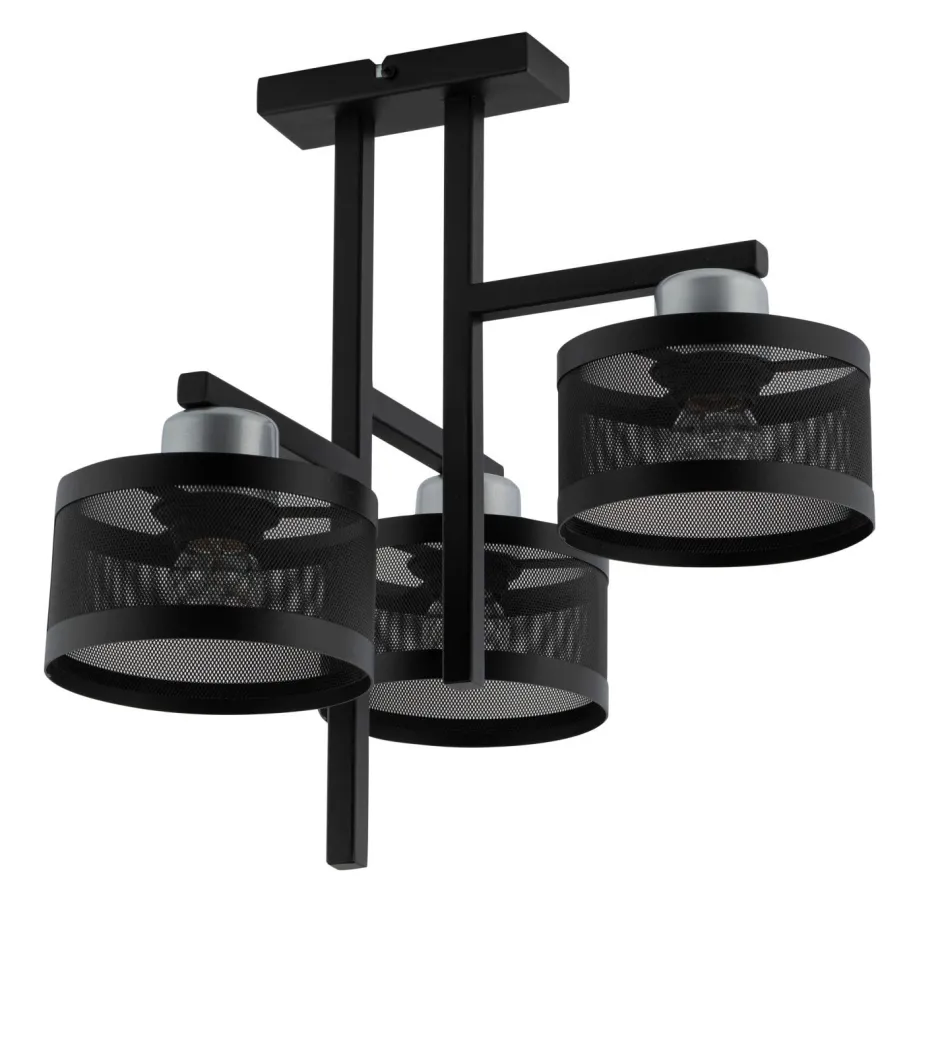 Deckenleuchten|Bürolampen*Sigma Metall Deckenleuchte Schwarz Silber Vintage L:42 cm