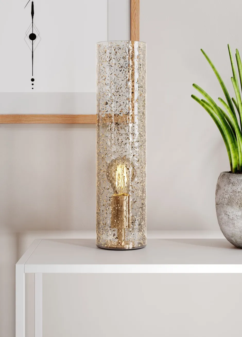 By Rydéns Metall Glas 40 cm hoch in Gold E27 mir Kabelschalter< Wohnzimmerlampen|Metall Lampen