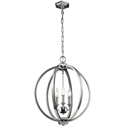 Hängelampen|Kugellampen*Elstead Metall Hängelampe ILLUSION in Nickel Modern rund