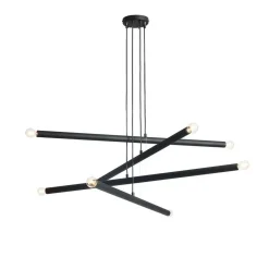 Hängelampen|Bürolampen*ALDEX Metall Hängelampe Retro E14 100 cm länglich in Schwarz