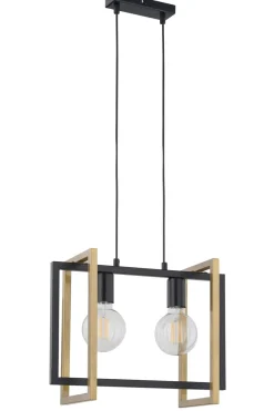 Moderne Lampen|Wohnzimmerlampen*Sigma Metall Hängelampe Schwarz Gold E27 L:41 cm stilvoll