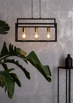 Sigma Metall Pendelleuchte Gold Schwarz L:45 cm E27 2-flammig< Wohnzimmerlampen|Esszimmer Lampen