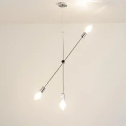 Deckenleuchten|Retro Lampen*WOFI Metall Pendelleuchte in Nickel Retro verstellbar