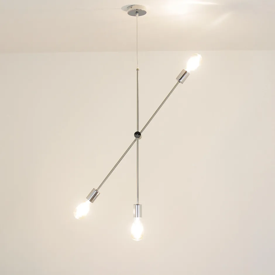 Deckenleuchten|Retro Lampen*WOFI Metall Pendelleuchte in Nickel Retro verstellbar