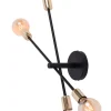 Sigma Metall Wandlampe Schwarz Gold 4-flammig B:62 cm E27< Wandleuchten|Küchenlampen
