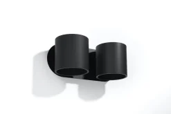 Wandleuchten|Flurlampen*Sollux Metall Wandleuchte Schwarz B:26cm H:12cm Modern 2x G9