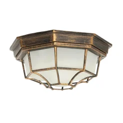 Rustikale Lampen|Feuchtraumleuchten*Easylight MILANO Deckenleuchte E27 Kupfer Antik IP44 Ø27cm