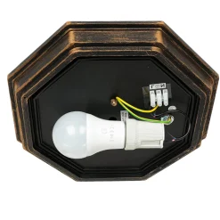 Rustikale Lampen|Feuchtraumleuchten*Easylight MILANO Deckenleuchte E27 Kupfer Antik IP44 Ø27cm