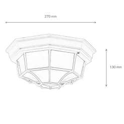 Rustikale Lampen|Feuchtraumleuchten*Easylight MILANO Deckenleuchte E27 Kupfer Antik IP44 Ø27cm