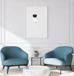 Belis Minimalistische Hängelampe Weiß Schwarz E27 Ø11 cm rund< Hängelampen|Bürolampen