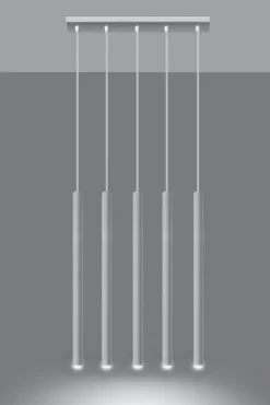 Esszimmer Lampen|Moderne Lampen*Sollux Minimalistische Hängeleuchte Weiß 4x G9 Küche Esstisch