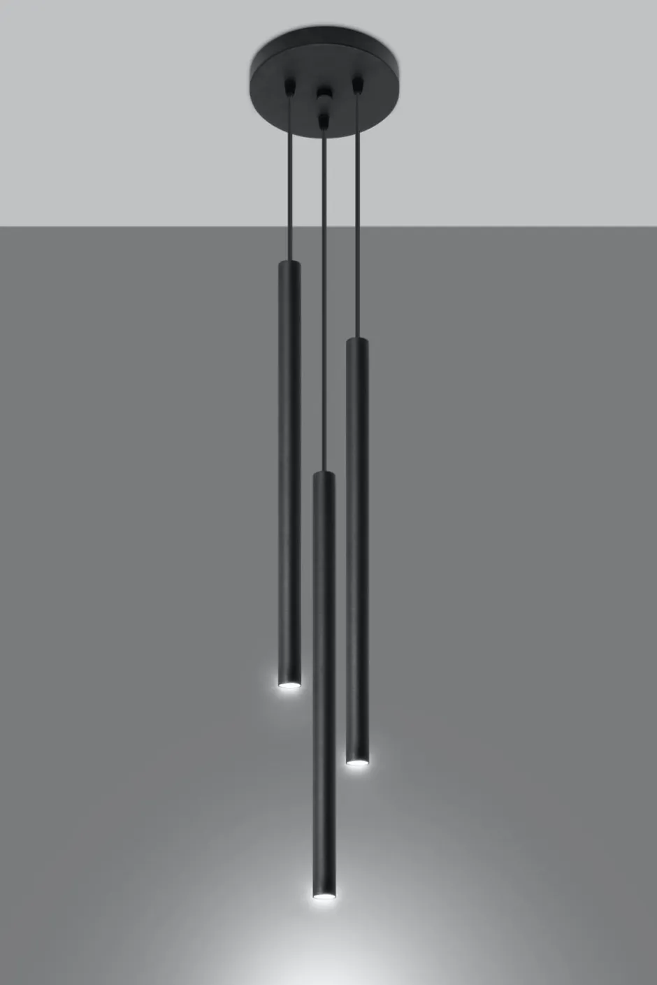 Sollux Minimalistische Hängeleuchte Schwarz Ø20cm 3x G9 PETERA< Esszimmer Lampen|Moderne Lampen