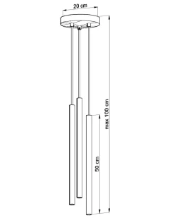 Sollux Minimalistische Hängeleuchte Schwarz Ø20cm 3x G9 PETERA< Esszimmer Lampen|Moderne Lampen