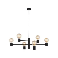 Deckenleuchten|Retro Lampen*Nowodvorski Minimalistischer Kronleuchter Schwarz Metall H:86cm für