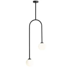 ALDEX Moderne Deckenleuchte Glas Metall Schwarz E14 blendarm< Deckenleuchten|Badezimmer Lampe