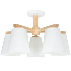 Deckenleuchten|Flurlampen*Lamkur Moderne Deckenleuchte Holz 5xE27 Skandinavisch