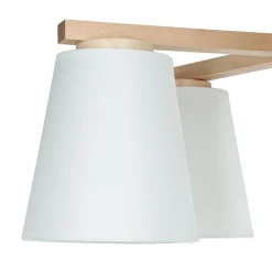 Deckenleuchten|Flurlampen*Lamkur Moderne Deckenleuchte Holz 5xE27 Skandinavisch