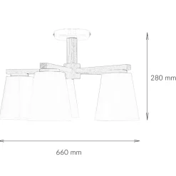 Deckenleuchten|Flurlampen*Lamkur Moderne Deckenleuchte Holz 5xE27 Skandinavisch