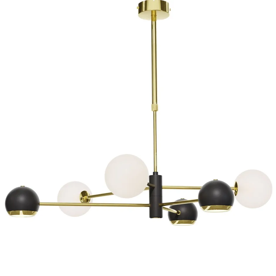 Deckenleuchten|Bürolampen*Jupiter Moderne Deckenleuchte in Gold Schwarz L:94 cm blendarm