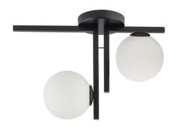 Kugellampen|Moderne Lampen*Sigma Moderne Deckenleuchte Schwarz Metall Glas L:45 cm G9