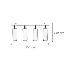Deckenleuchten|Flurlampen*Lamkur Moderne Deckenstrahler Silber lang Aluminium Lampe