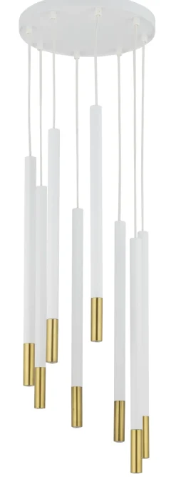 Hängelampen|Moderne Lampen*Sigma Moderne Hängelampe Gold Weiß Messing G9 Ø30 cm rund