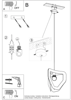 Hängelampen|Wohnzimmerlampen*Sollux Moderne Hängelampe Metall Schwarz verstellbar E27