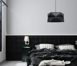 Wohnzimmerlampen|Stofflampen*Belis Moderne Hängelampe Stoff blendarm E27 L:70 Schwarz