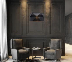 Wohnzimmerlampen|Stofflampen*Belis Moderne Hängelampe Stoff blendarm E27 L:70 Schwarz