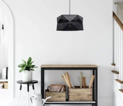 Wohnzimmerlampen|Stofflampen*Belis Moderne Hängelampe Stoff blendarm E27 L:70 Schwarz