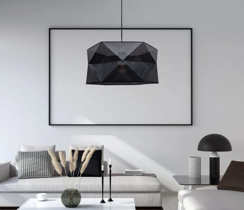 Wohnzimmerlampen|Stofflampen*Belis Moderne Hängelampe Stoff blendarm E27 L:70 Schwarz