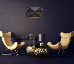 Belis Moderne Hängelampe Stoffschirm wohnlich E27 L:70< Hängelampen|Bürolampen