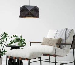 Belis Moderne Hängelampe Stoffschirm wohnlich E27 L:70< Hängelampen|Bürolampen