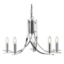 Hängelampen|Esszimmer Lampen*Searchlight Moderne Hängeleuchte glänzend 5-flmg.