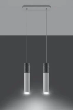 Sollux Moderne Hängeleuchte Metall Beton 2-flammig GU10< Wohnzimmerlampen|Moderne Lampen