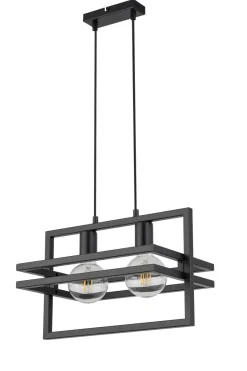 Hängelampen|Moderne Lampen*Sigma Moderne Hängeleuchte Schwarz Metall E27 2-flammig