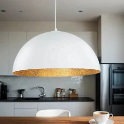 Hängelampen|Esszimmer Lampen*Sigma Moderne Hängeleuchte Weiß Gold Ferra