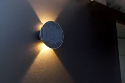 Solarleuchten|Led Außenleuchten*Eco-Light Moderne LED Solar-Außenlampe Wand IP54 Dunkelgrau 5 W
