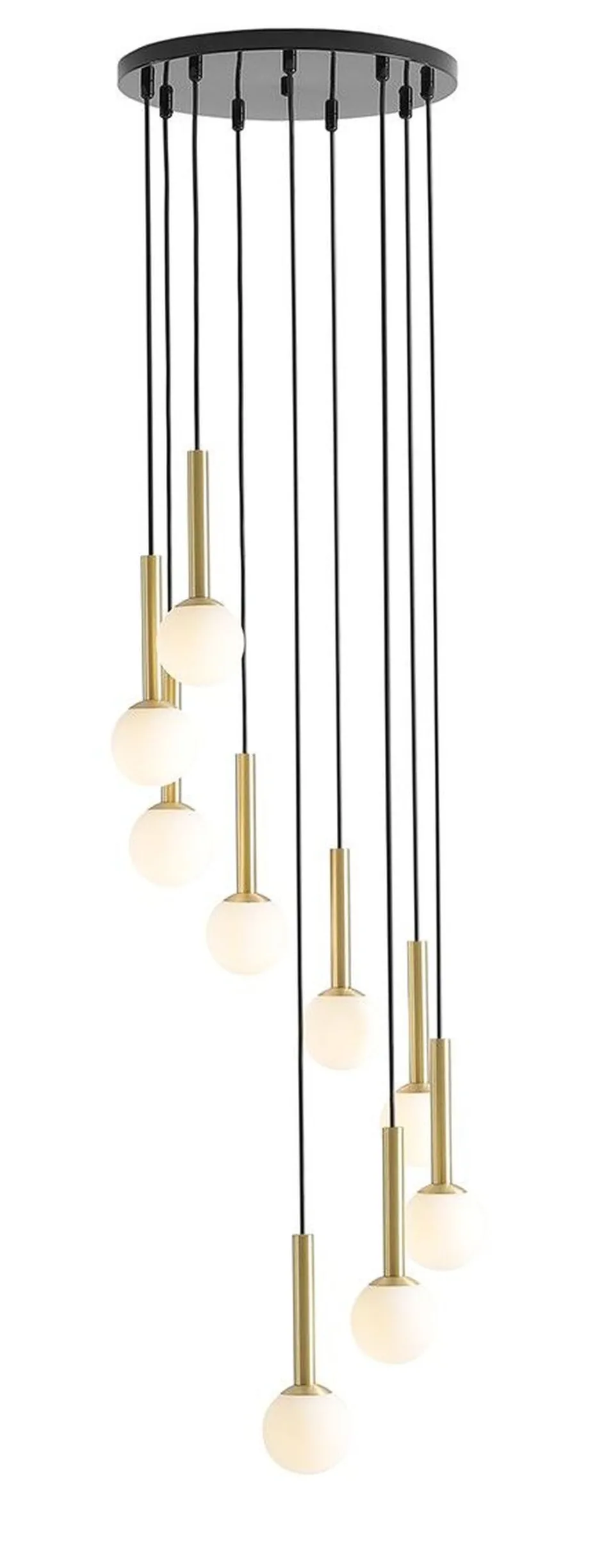 Bürolampen|Kugellampen*ALDEX Moderne Pendelleuchte 9-flammig in Schwarz Messing G9