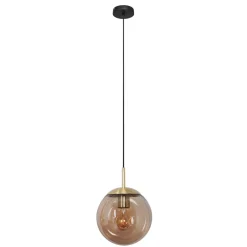 Steinhauer Moderne Pendelleuchte Glas in Bernstein E27 Ø20 cm rund< Hängelampen|Esszimmer Lampen