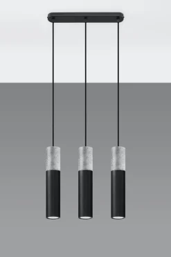 Sollux Moderne Pendelleuchte Metall Beton 3-flammig GU10< Hängelampen|Esszimmer Lampen